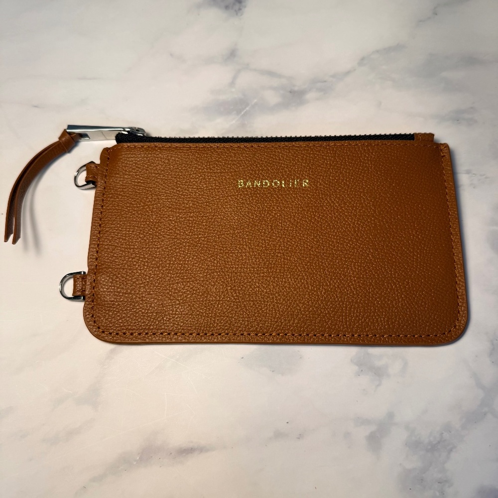 Bandolier pouch Classic Pebble Leather Zip Pouch in tan